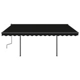 VidaXL Auvent extensible manuellement avec LED 4,5x3,5 m anthracite