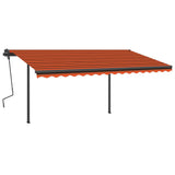 Auvent VidaXL extensible manuellement avec LED 4,5x3,5 m orange et marron