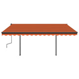 Auvent VidaXL extensible manuellement avec LED 4,5x3,5 m orange et marron