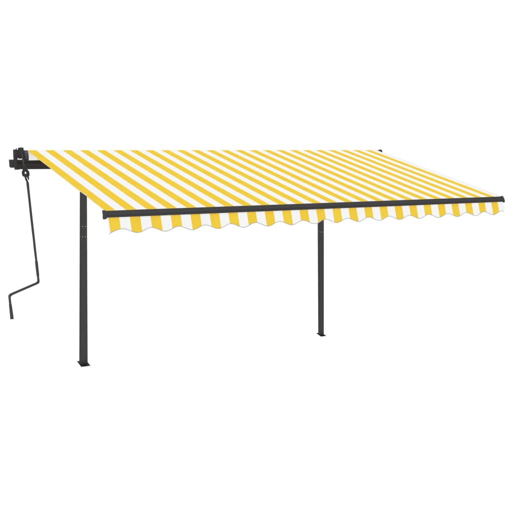 VidaXL Auvent extensible manuellement avec LED 5x3,5 m jaune et blanc