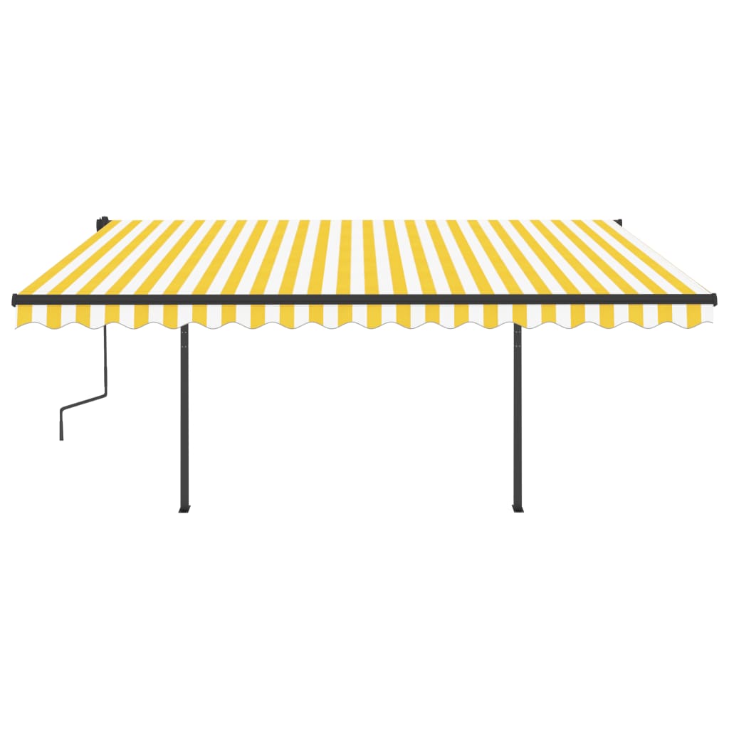 VidaXL Auvent extensible manuellement avec LED 5x3,5 m jaune et blanc