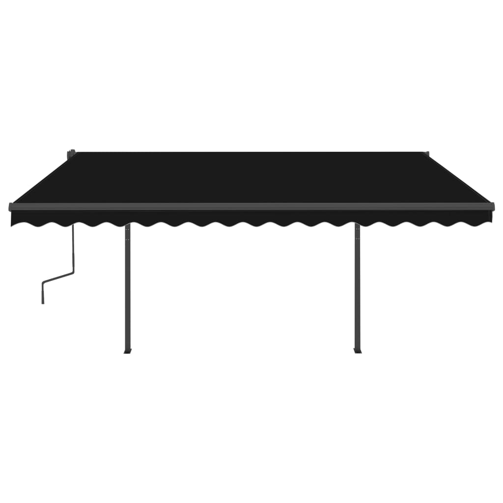 VidaXL Auvent extensible manuellement avec LED 5x3,5 m anthracite