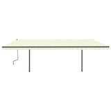 Vidaxl luifel extensible manuellement avec des poteaux 6x3,5 m crème -colored