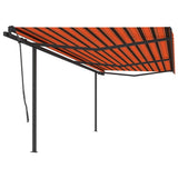 Vidaxl Luifel extensible manuellement avec des poteaux 6x3,5 m orange et brun