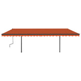 Vidaxl Luifel extensible manuellement avec des poteaux 6x3,5 m orange et brun
