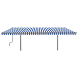 Vidaxl luifel extensible manuellement avec LED 6x3,5 m bleu et blanc
