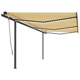 Vidaxl luifel extensible manuellement avec LED 6x3,5 m jaune et blanc