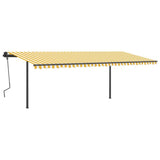 Vidaxl luifel extensible manuellement avec LED 6x3,5 m jaune et blanc