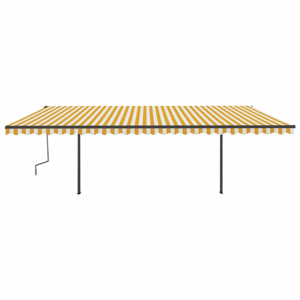 Vidaxl luifel extensible manuellement avec LED 6x3,5 m jaune et blanc