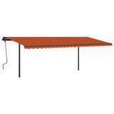 Vidaxl luifel extensible manuellement avec LED 6x3,5 m orange et marron