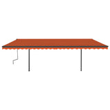 Vidaxl luifel extensible manuellement avec LED 6x3,5 m orange et marron