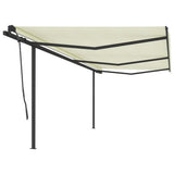Vidaxl Luifel est automatiquement extensible avec des poteaux 6x3,5 M CRAME -COLORES