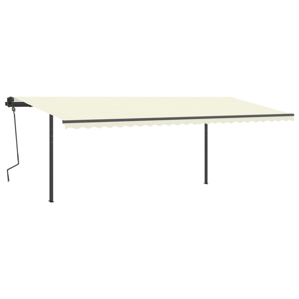 Vidaxl Luifel est automatiquement extensible avec des poteaux 6x3,5 M CRAME -COLORES
