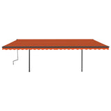 Vidaxl Luifel a automatiquement extensible avec des poteaux 6x3,5 m orange brun