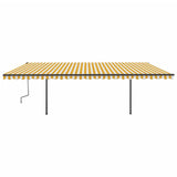 Vidaxl luifel automatique avec led et capteur de vent 6x3,5 m jaune et blanc