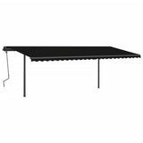 Vidaxl luifel automatique avec led et capteur de vent 6x3,5 m couleur anthracite