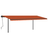 Vidaxl luifel automatique avec led et capteur de vent 6x3,5 m brun orange