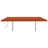 Vidaxl luifel automatique avec led et capteur de vent 6x3,5 m brun orange