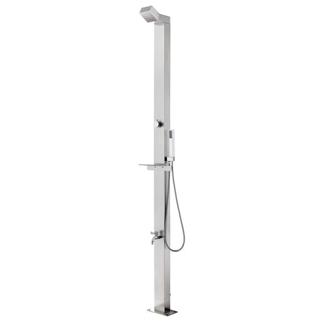 Douche extérieure Vidaxx avec base marron 225 cm en acier inoxydable