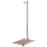 Vidaxl outdoor shower with brown base 220 cm stainless steel