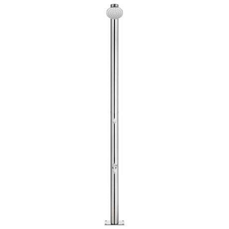 Douche extérieure vidaxl avec base brune 220 cm en acier inoxydable
