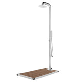 Vidaxl outdoor shower with brown base 230 cm stainless steel