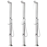 Douche extérieure vidaxl avec base grise de 225 cm en acier inoxydable