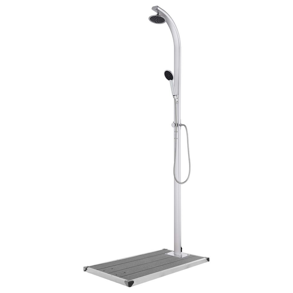 Vidaxl outdoor shower with gray base 220 cm aluminum