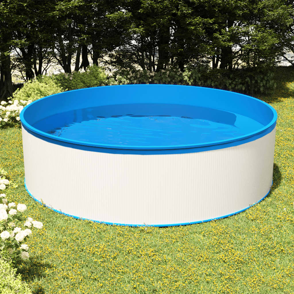 Piscina Vidaxl Splasher con skimmer sospeso e pompa 350x90 cm bianco