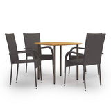 Vidaxl 5-delige tuinset poly rattan bruin