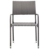 Vidaxl 3-delige tuinset poly rattan grijs