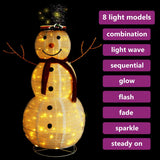 Vidaxx bonhomme de neige décoratif LED 120 cm tissu de luxe