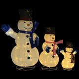 VidaXL tissu de luxe décoratif bonhomme de neige famille led