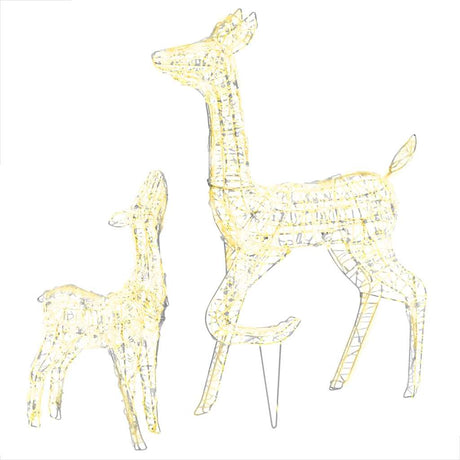 Vidaxl Christmas Decorations Rendeer Family 160 LEDS acrylique blanc chaud