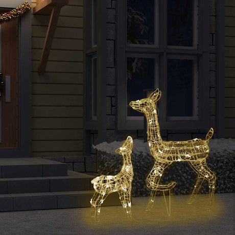 Vidaxl Christmas Decorations Rendeer Family 160 LEDS acrylique blanc chaud