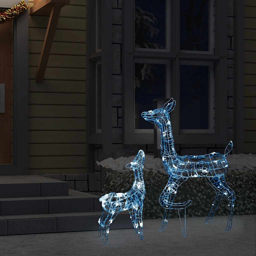Vidaxl Christmas Decorations Rendeer Family 160 LEDS Cold White Acrylique