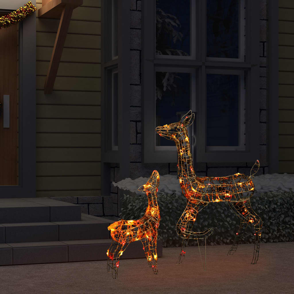 Vidaxl Christmas Decorations Reindeer Family 160 LED Multi -farvet akryl