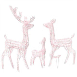 Vidaxl Christmas Decorations Rendeer Family 300 LEDS acrylique blanc chaud
