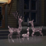 Vidaxl Christmas Decorations Rendeer Family 300 LEDS acrylique blanc chaud