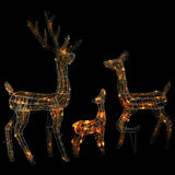 Vidaxl Christmas Decorations Rendeer Family 300 LEDS Acrylique multi-colorants