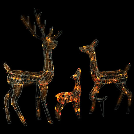 Vidaxl Christmas Decorations Rendeer Family 300 LEDS Acrylique multi-colorants