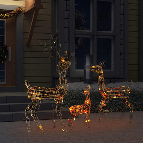 Vidaxl Christmas Decorations Rendeer Family 300 LEDS Acrylique multi-colorants