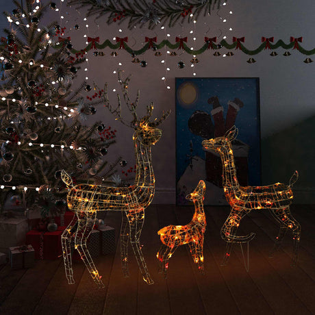 Vidaxl Christmas Decorations Rendeer Family 300 LEDS Acrylique multi-colorants