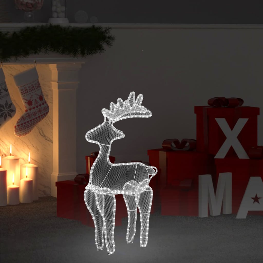 Vidaxl Christmas Decorations Reindeer avec Mesh 306 LEDS 60X24X89 CM