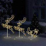 Vidaxl Christmas Decoration Rendeer et SLED 260x21x87 cm acrylique chaud blanc