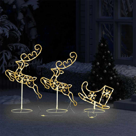 Vidaxl Christmas Decoration Rendeer et SLED 260x21x87 cm acrylique chaud blanc