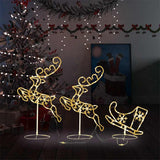Vidaxl Christmas Decoration Rendeer et SLED 260x21x87 cm acrylique chaud blanc
