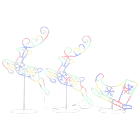 Vidaxl Christmas Decoration Reindeer and Sled 260x21x87 cm Acrylique Multi-Color