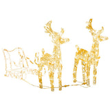 Décorations de Noël vidaxl renne et traîneau 160 LEDS 130 cm acrylique