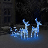 Décorations de Noël vidaxl renne et traîneau 160 LEDS 130 cm acrylique